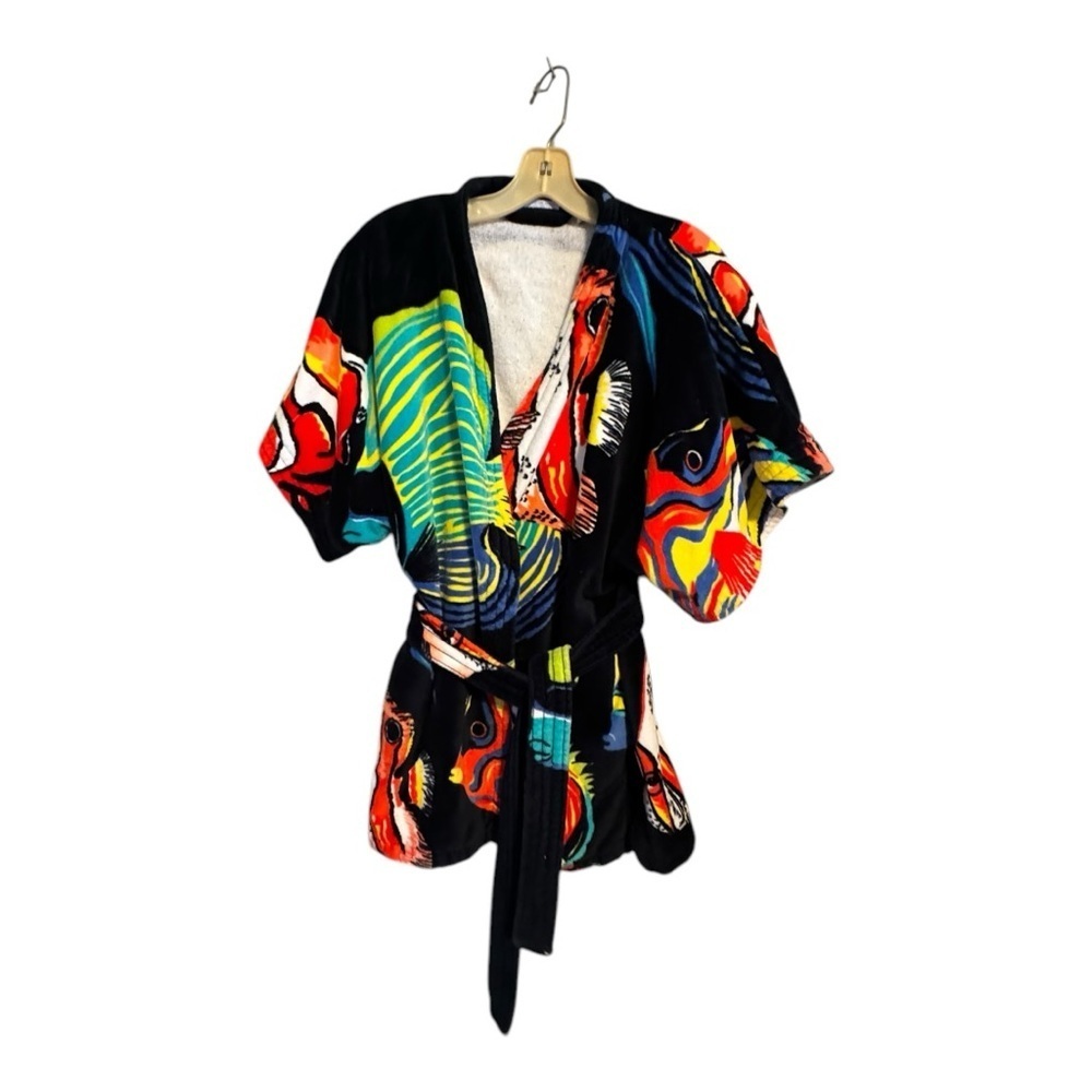 Vintage‎ By The Sea Colorful Fish Print Robe